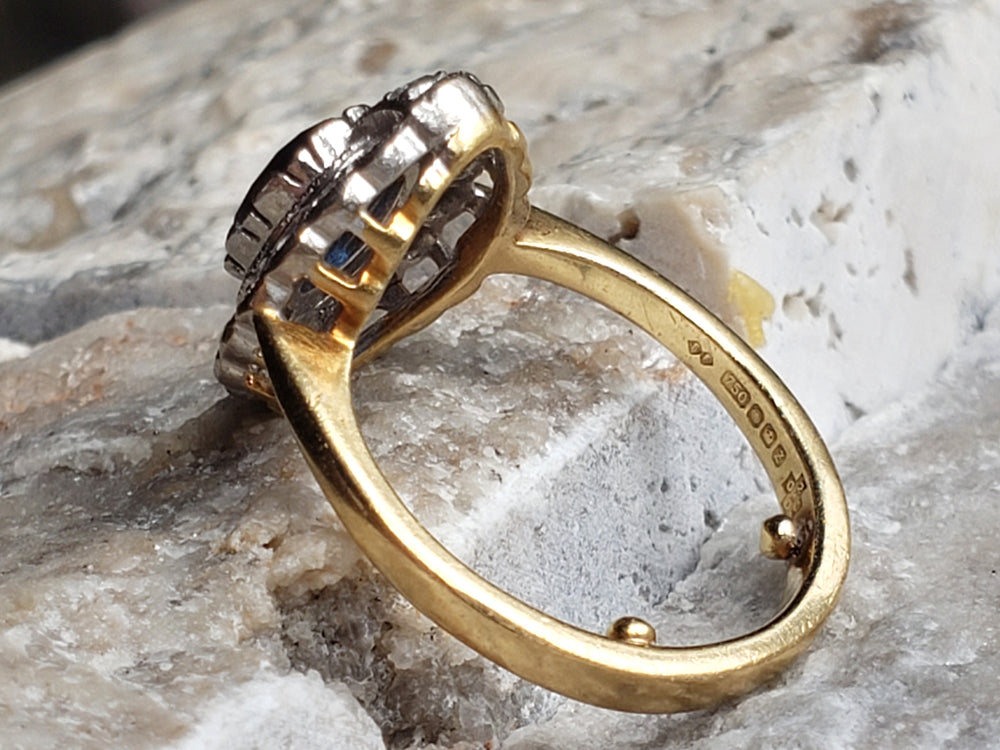 Appraised Vintage Sapphire Ring / Natural Sapphire and Diamond Ring