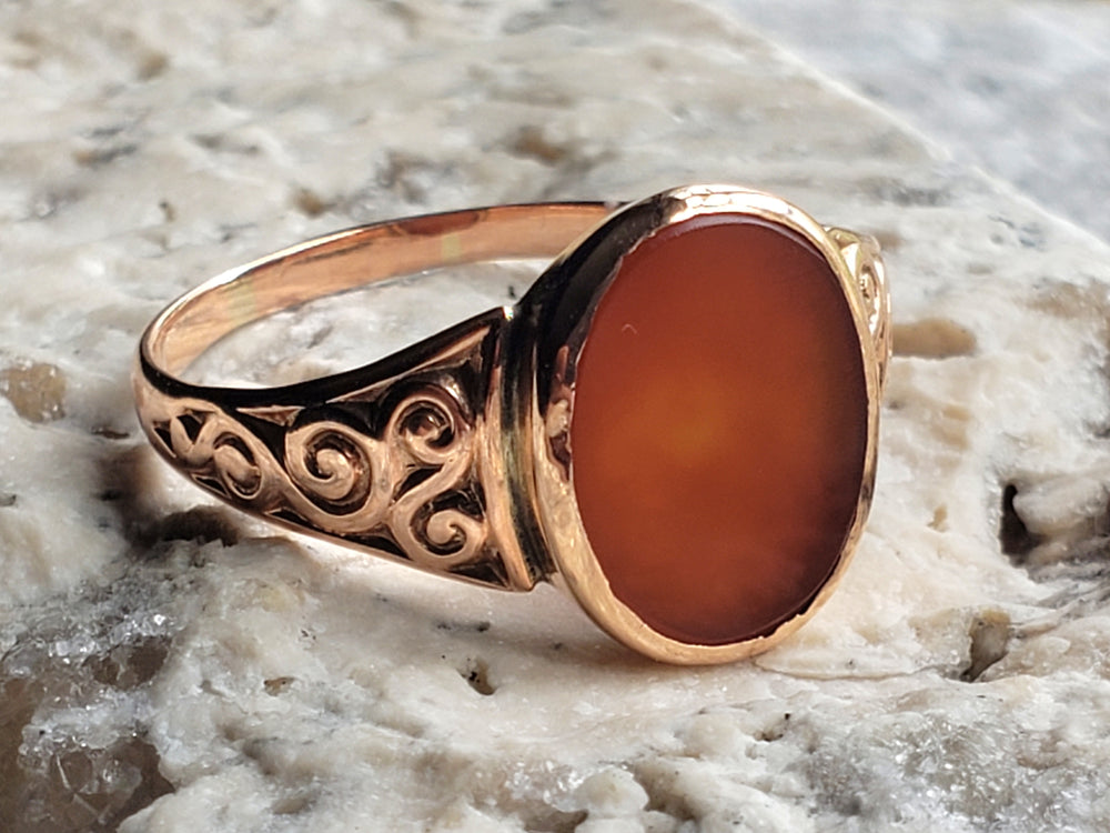 Edwardian Carnelian Signet Ring