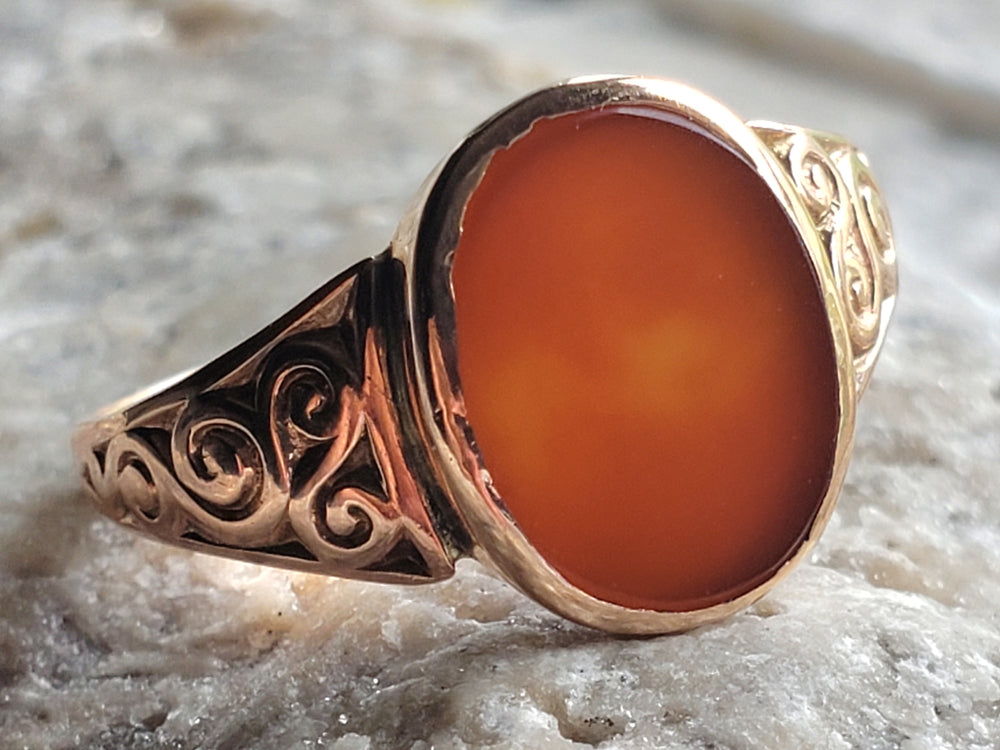 Edwardian Carnelian Signet Ring