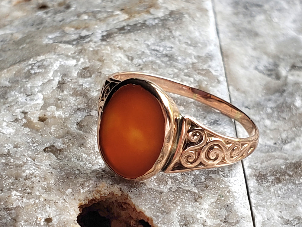 Edwardian Carnelian Signet Ring