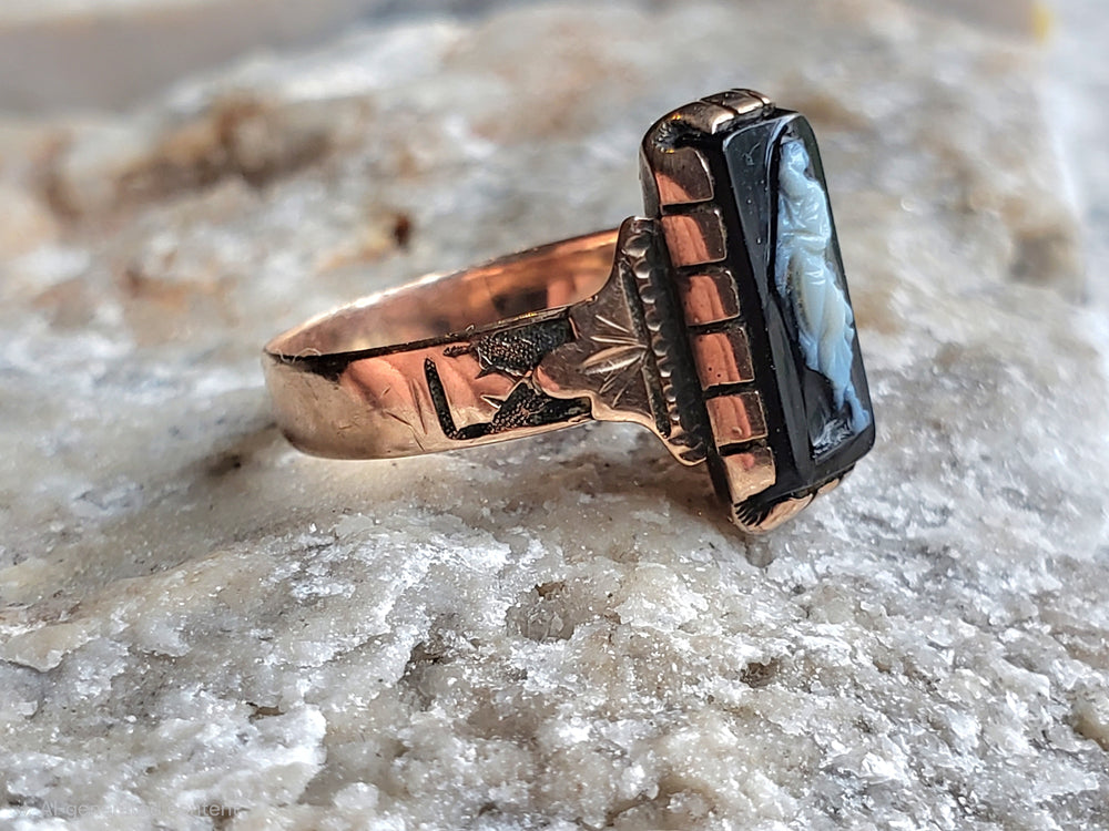 Victorian Grand Period (Circa 1861 - 1880) Onyx Cameo Ring
