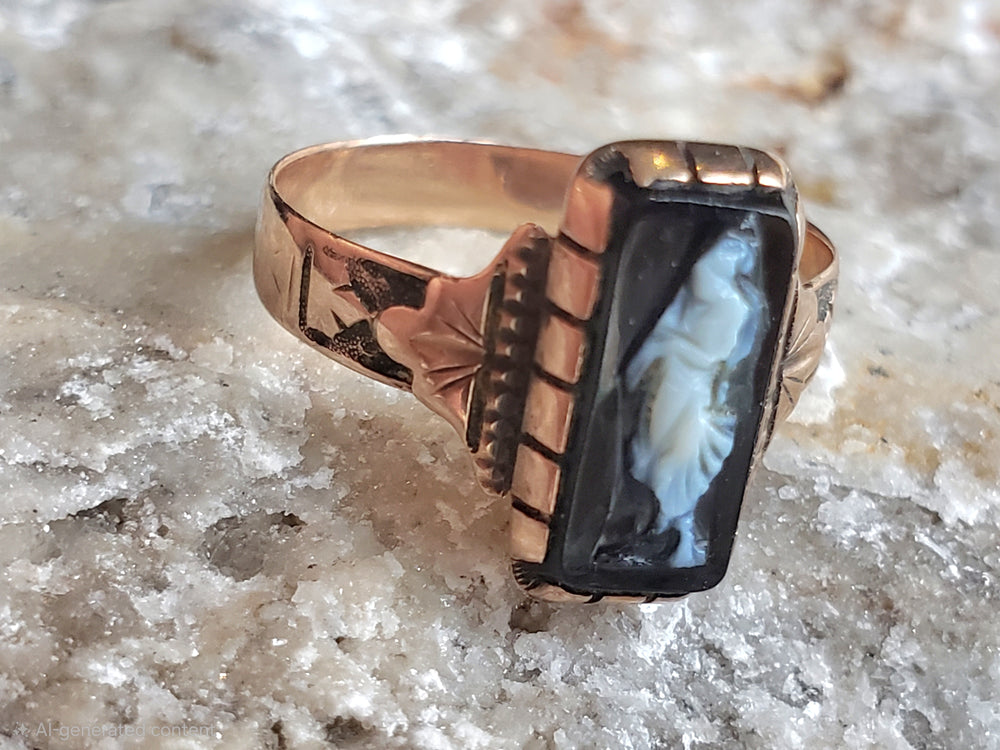 Victorian Grand Period (Circa 1861 - 1880) Onyx Cameo Ring