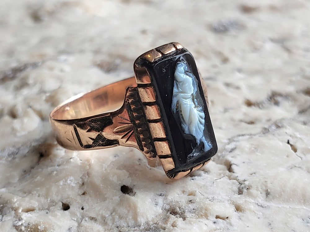Victorian Grand Period (Circa 1861 - 1880) Onyx Cameo Ring