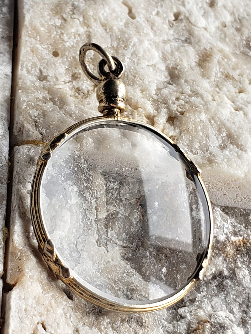 Antique shaker Locket / Double Sided Glass Locket