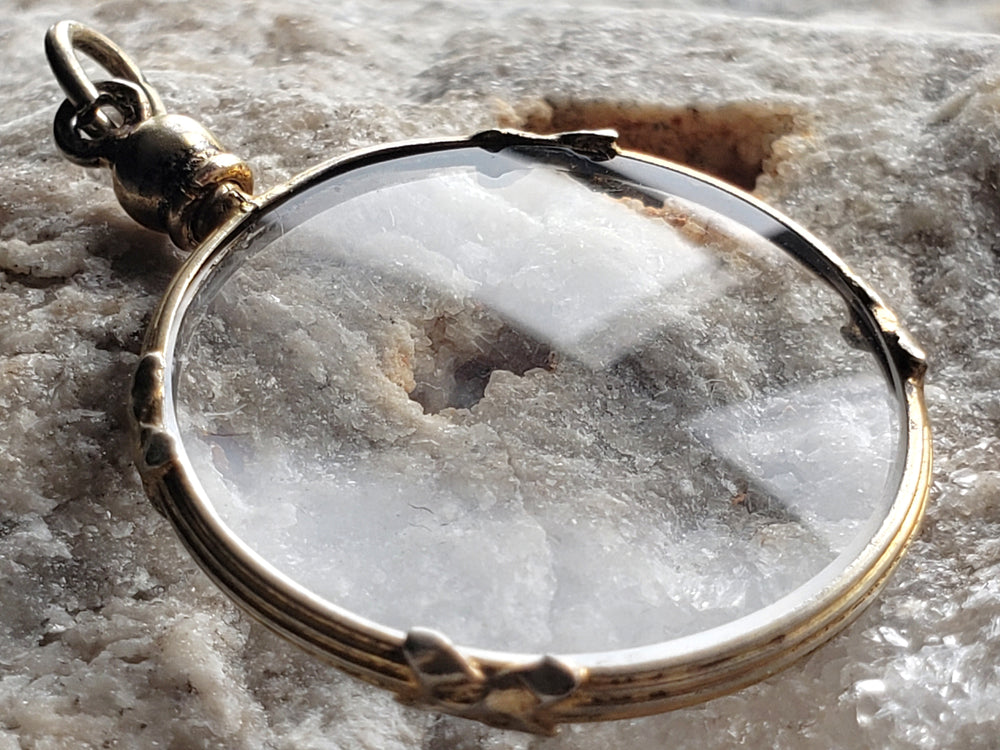 Antique shaker Locket / Double Sided Glass Locket