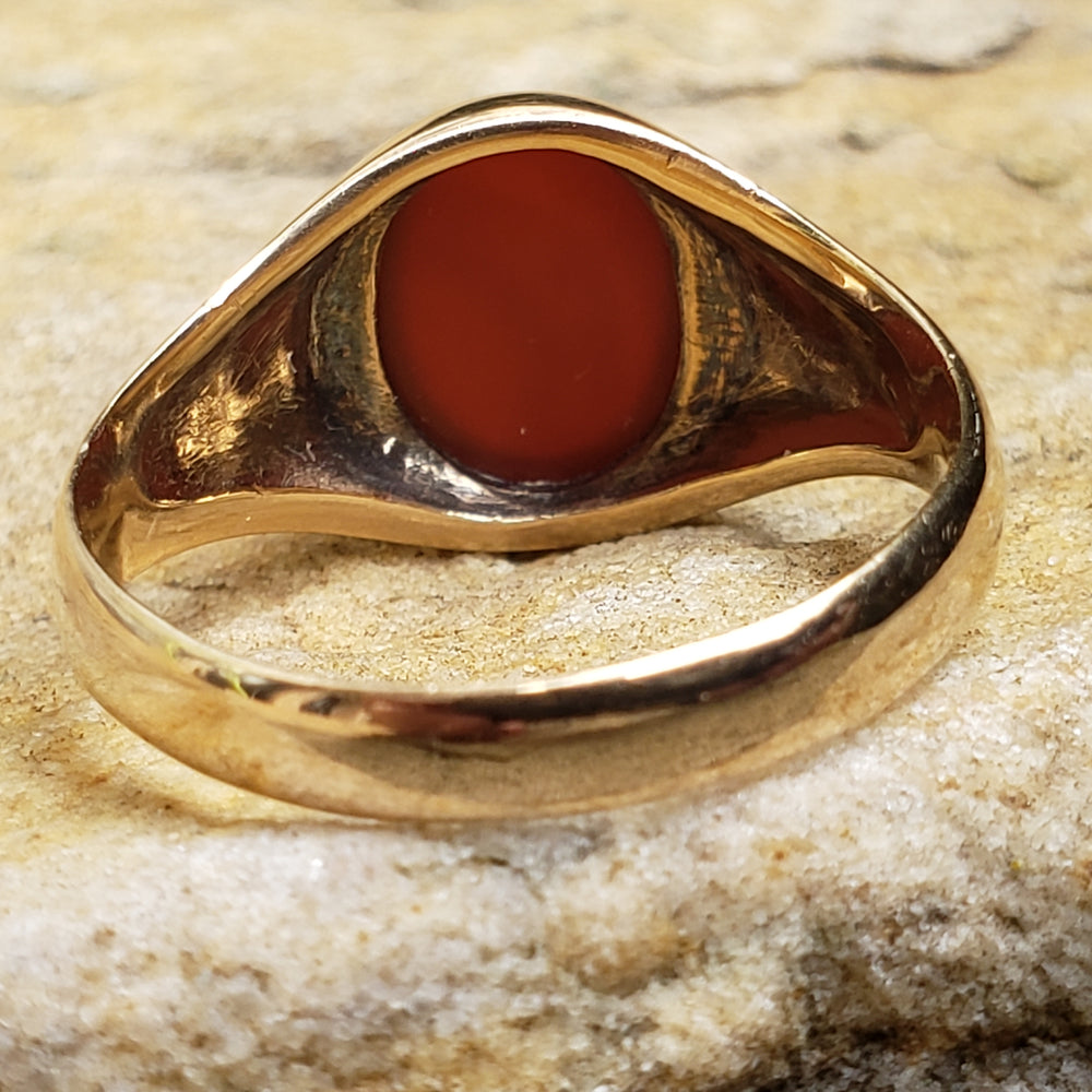 Carnelian Signet Ring / Carnelian and Gold Ring / Signet Ring