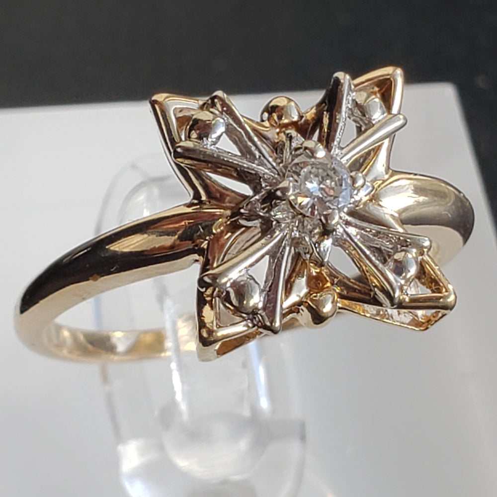 Maltese cross Ring / Vintage diamond Maltese cross Ring