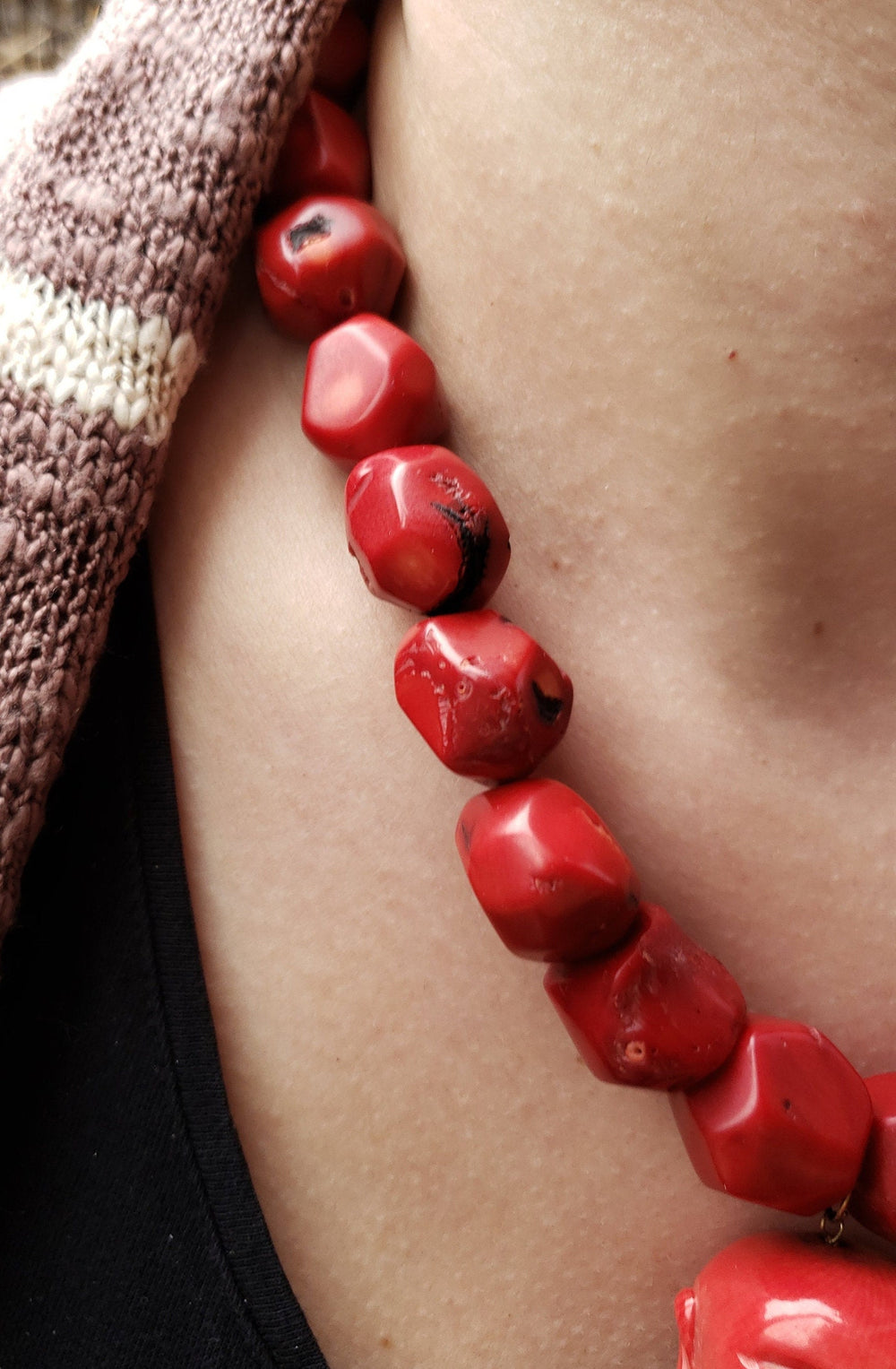 Large Natural Coral Necklace
