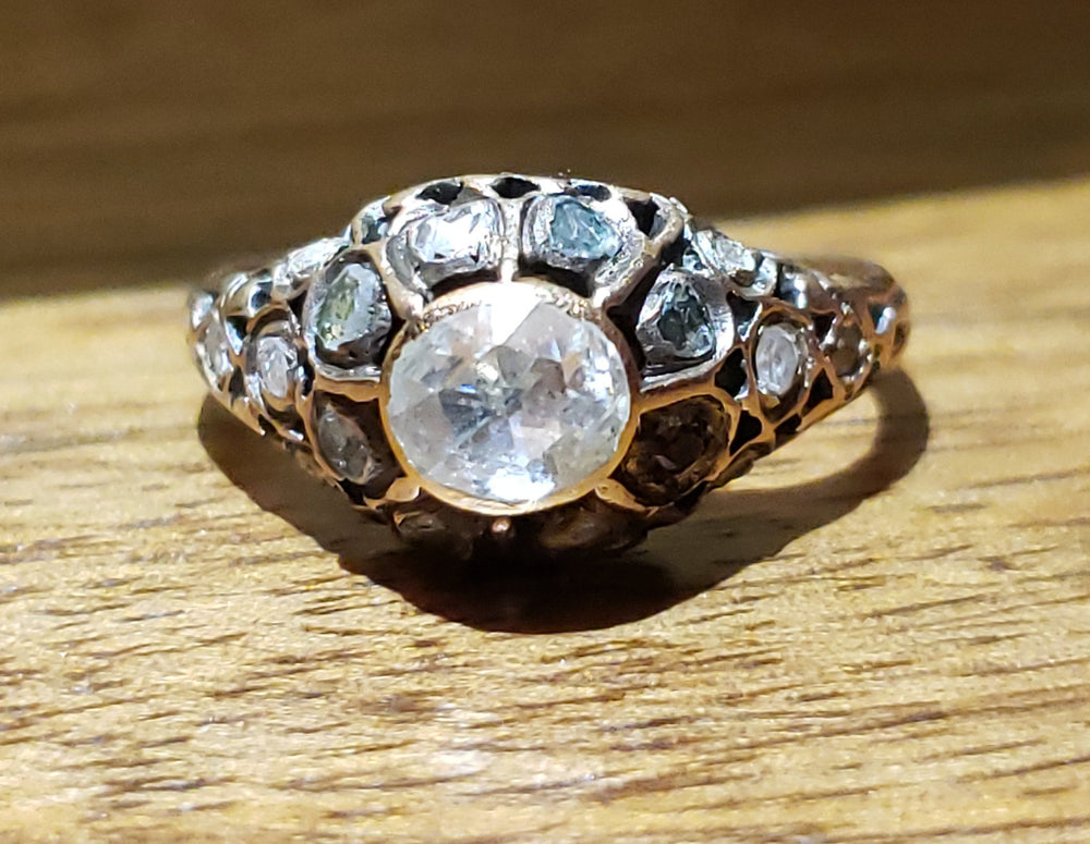 Antique Rose Cut Diamond Ring / Georgian Rose Cut Diamond Ring