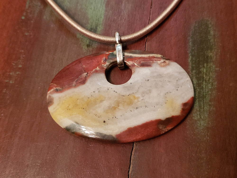 Statement Agate Necklace / Stunning Agate Pendant / Worry Stone - Touch Stone Necklace