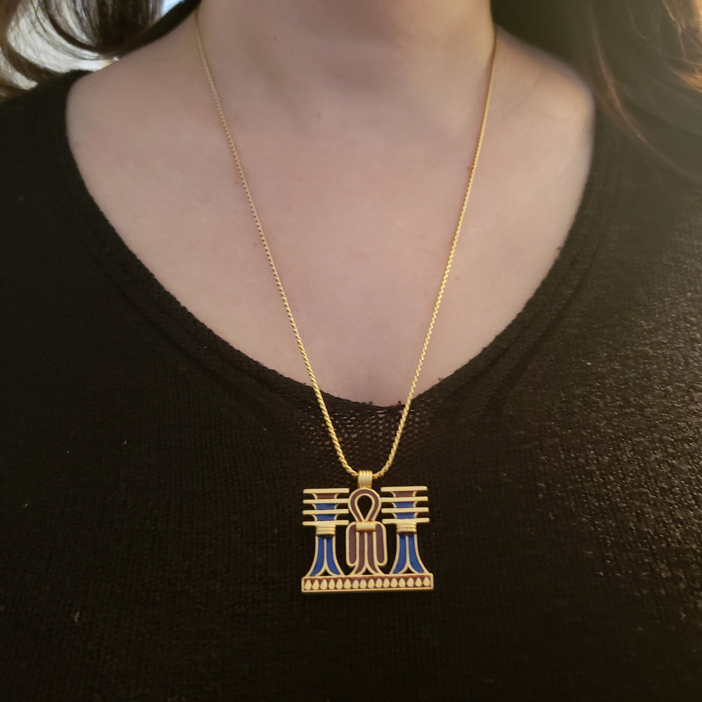 Signed New With Tags Dorlan Egyptian Revival Costume Necklace Signed Costume Jewelry D'Orlan Necklace