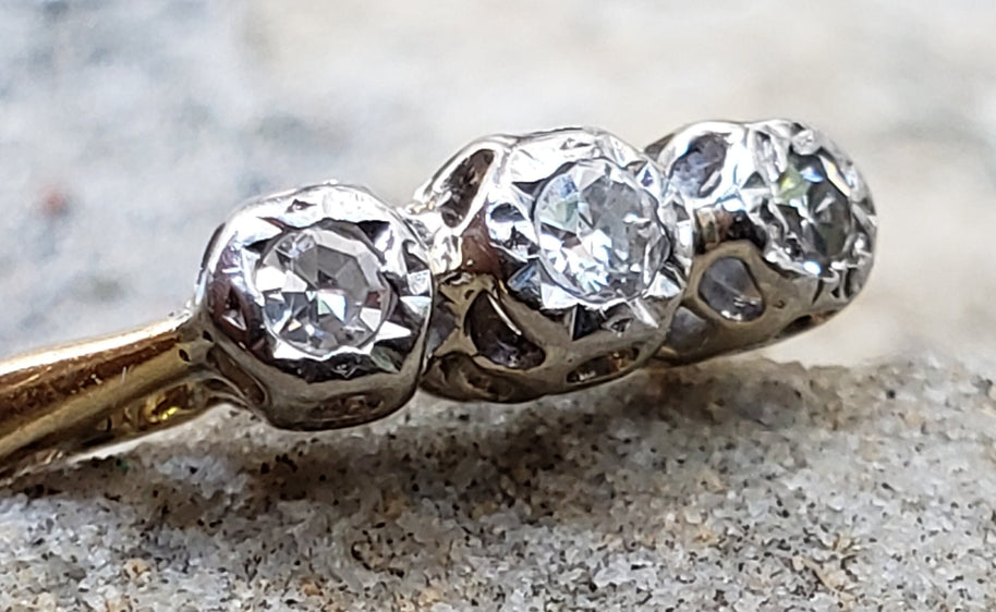 Art Deco Diamond Engagement Ring / Birmingham Hallmarked Circa 1936 Diamond Engagement Ring