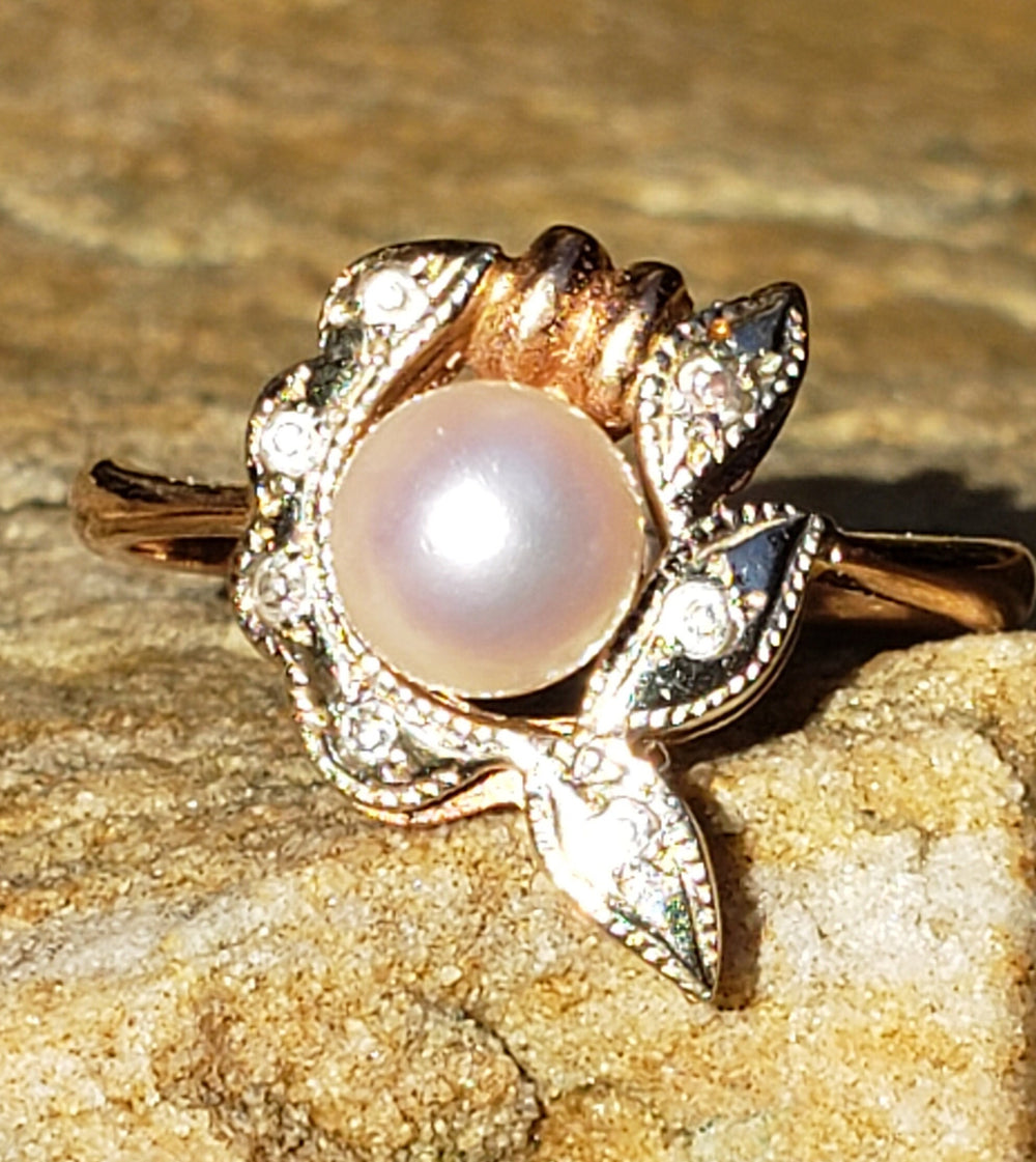 Pearl and Diamond Ring - Antons Fine Jewelry - Baton Rouge, Louisiana
