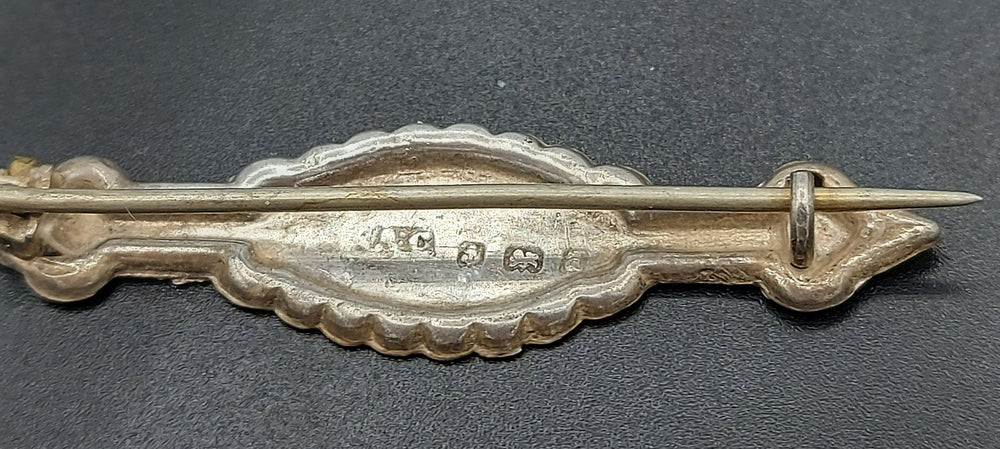 Victorian Silver Bar Brooch / Lucky Horseshoe and Engraved Silver Brooch / Lucky Victorian Brooch