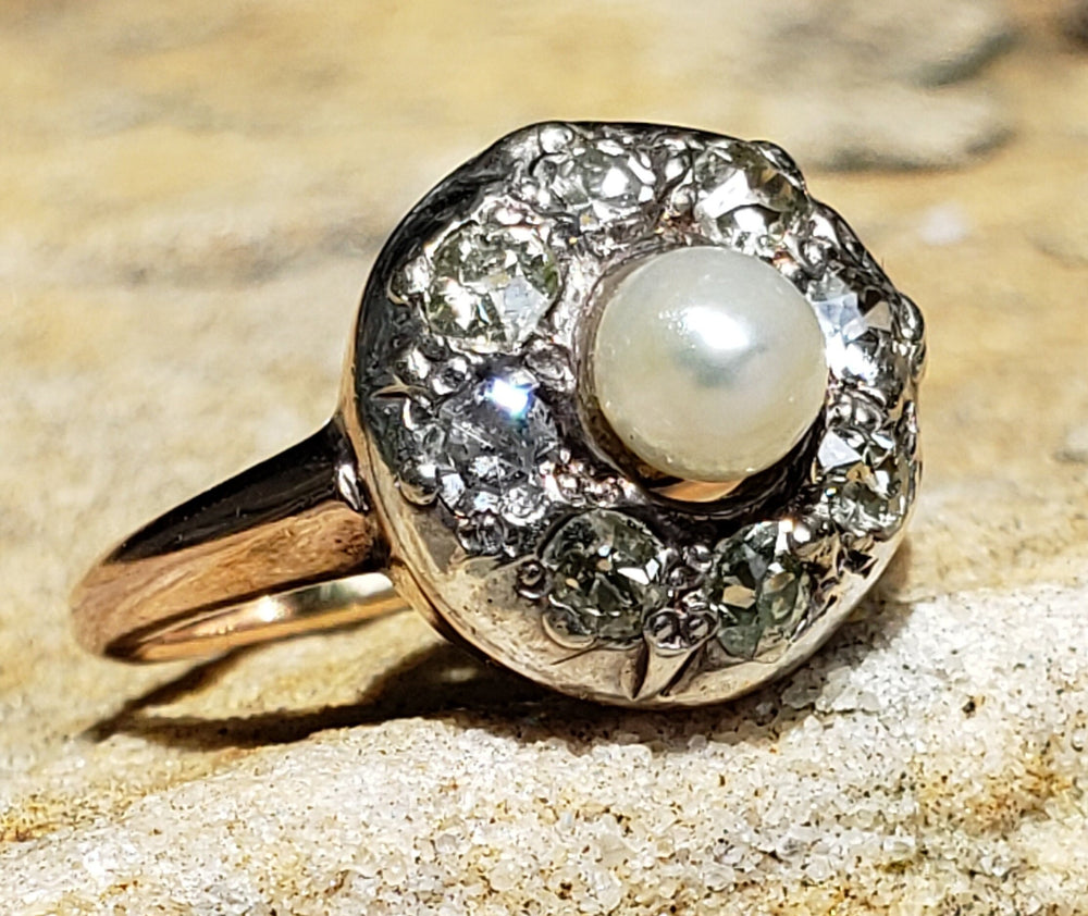 Antique Victorian 14 Karat Gold Garnet and Seed Pearl Ring – Aurum Jewelers