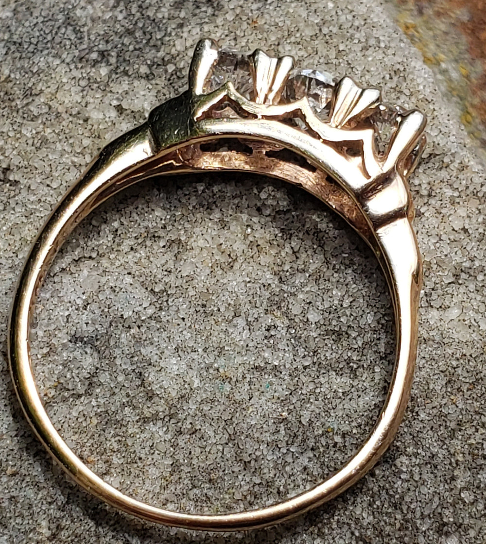 Edwardian Three Stone Diamond Engagement Ring / Three Stone Natural Diamond Ring / Antique Diamond Engagement Ring